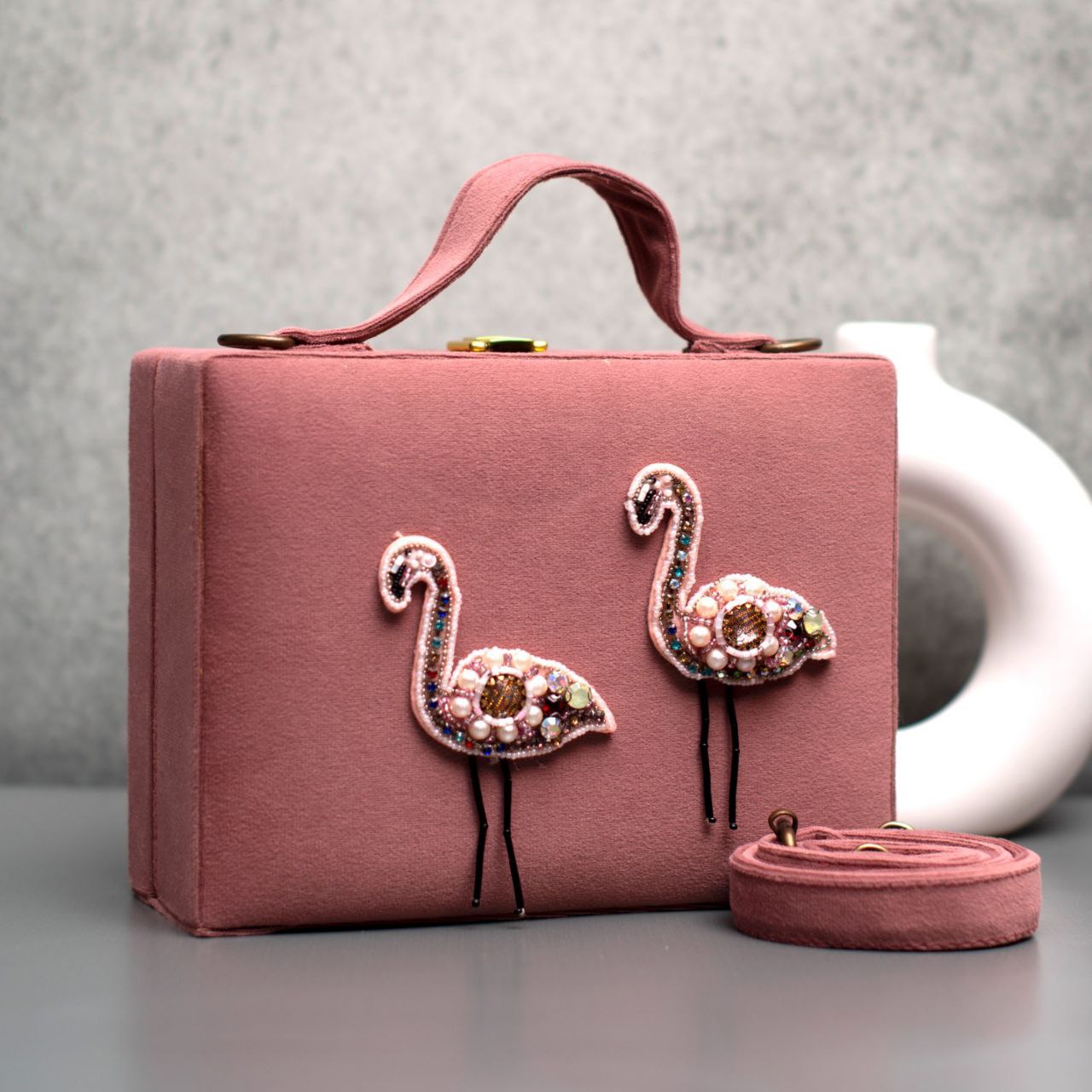Suitcase Clutch Bag with Motifs