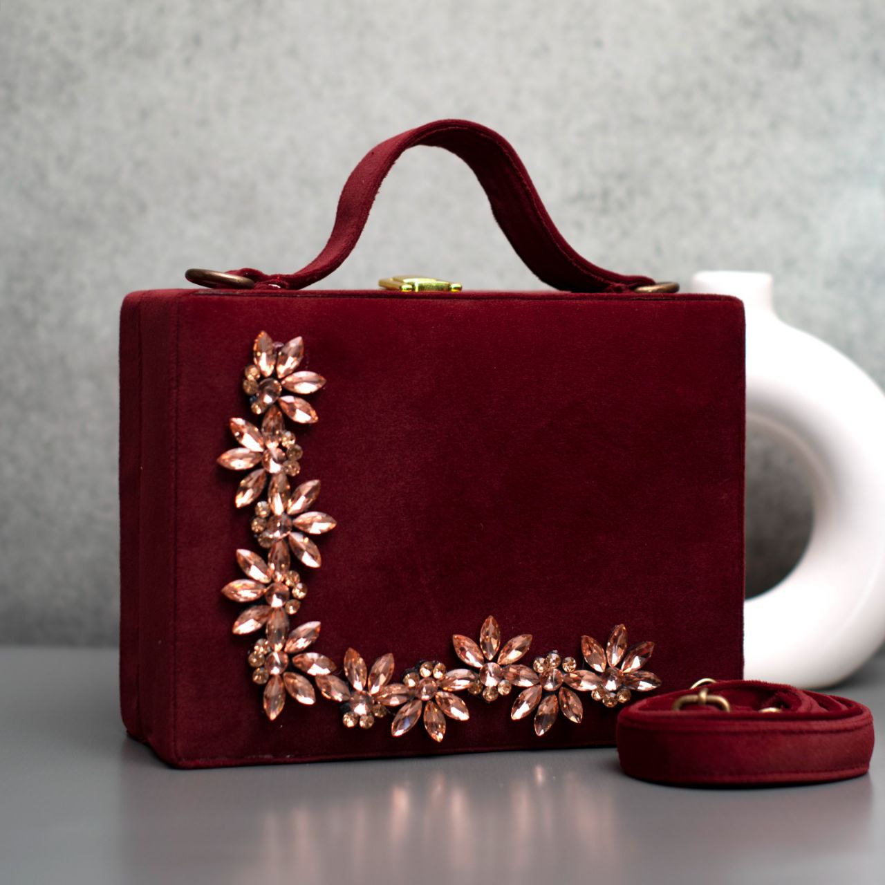 Suitcase Clutch Bag with Motifs