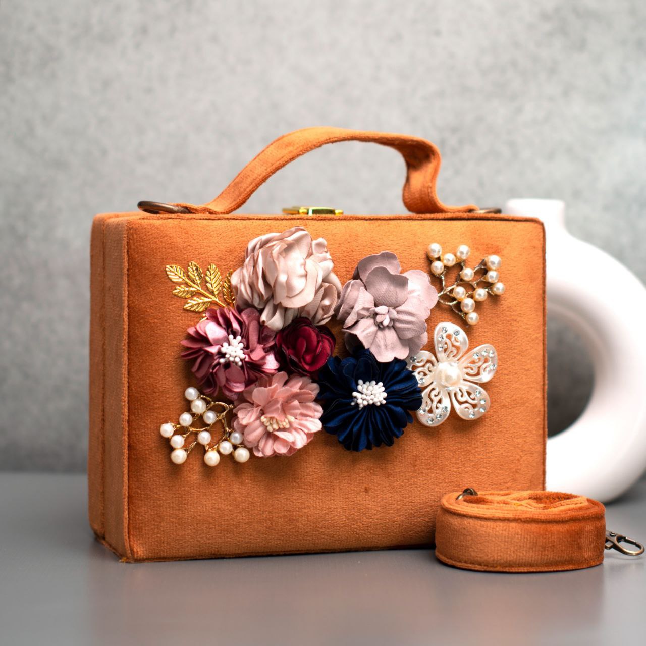 Suitcase Clutch Bag with Motifs