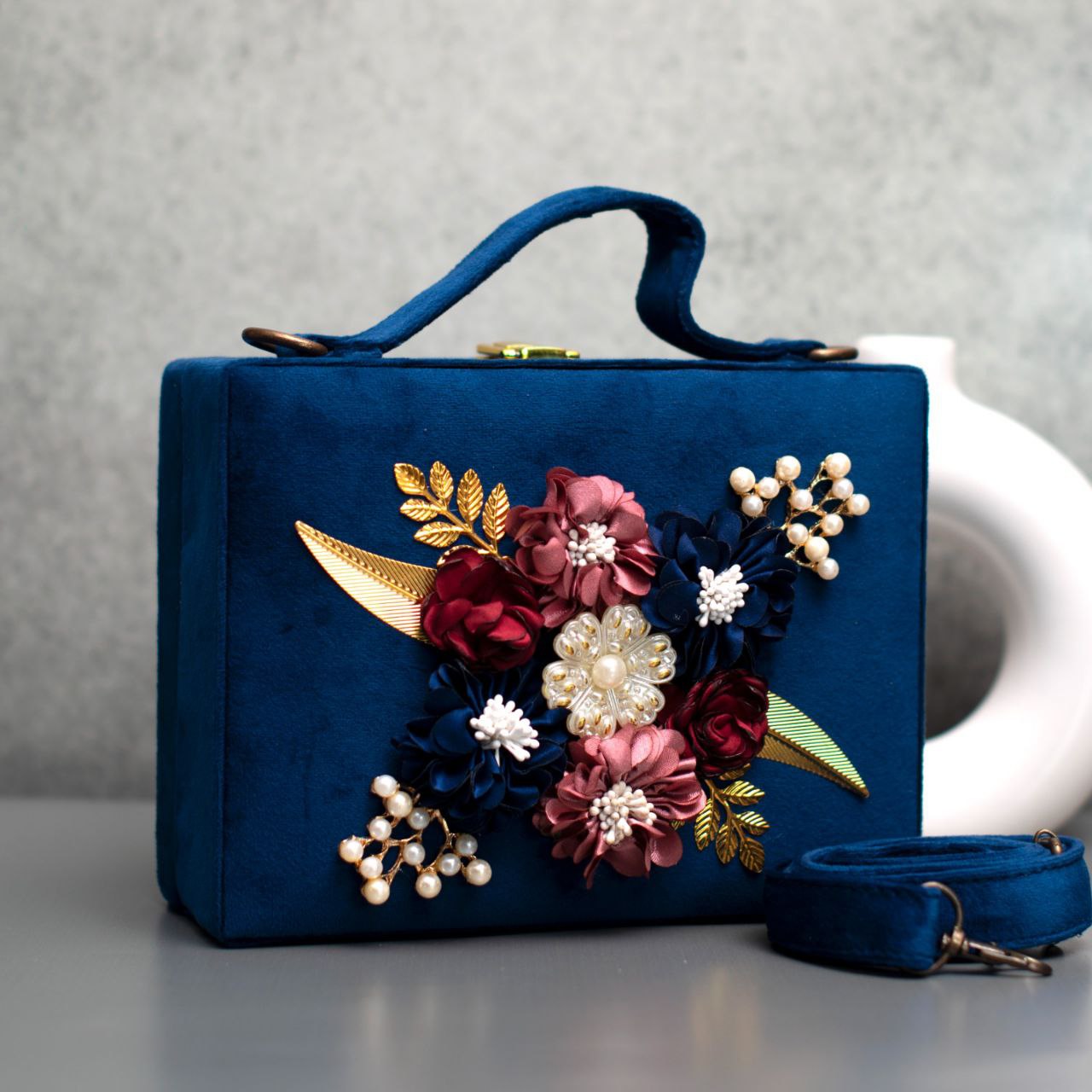 Suitcase Clutch Bag with Motifs