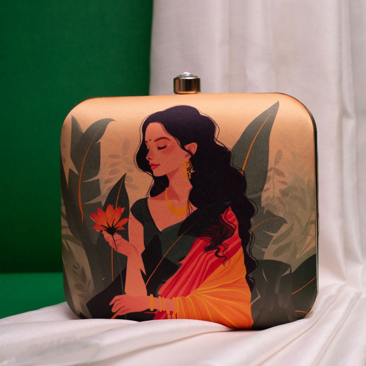Morden Art Printed Clutch Bag