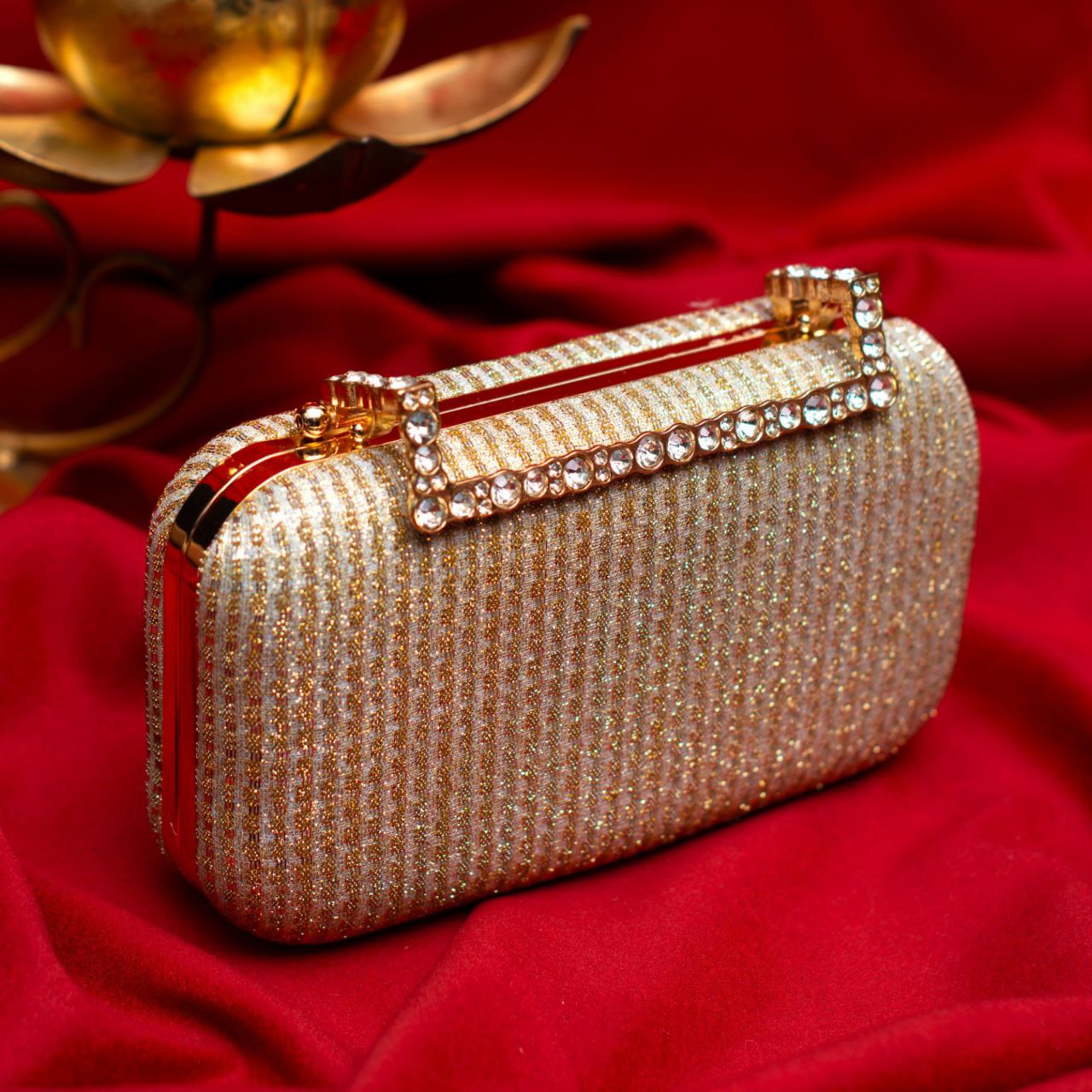 Designer Shimmery Fabric Party Clutch Bags