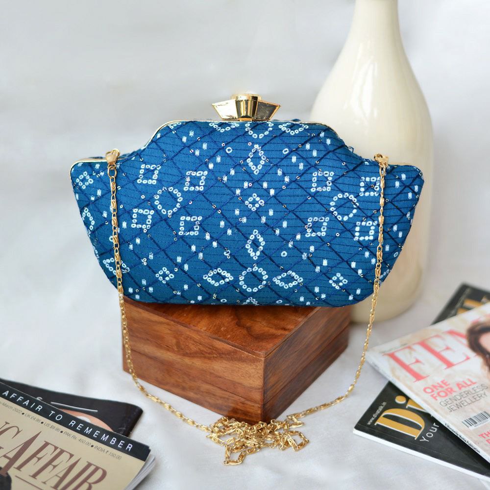 Designer Ethnic Blue Clutches