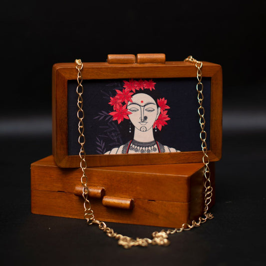 Wooden Clutches with Morden Art Printed